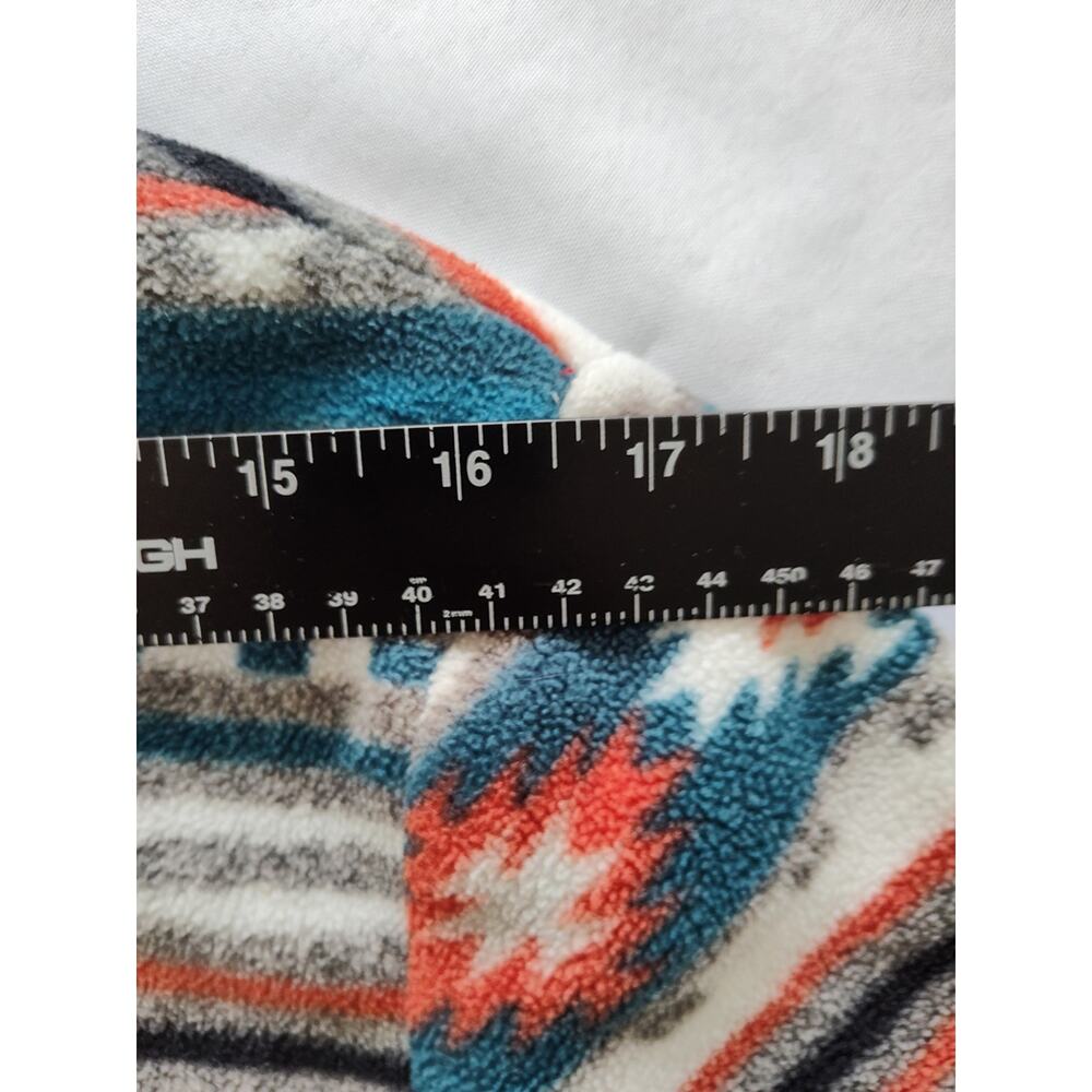 Vibrant Southwestern Aztec Pattern Quarter-Zip Fleece Pullover Cozy Boho Sweater - Picture 6 of 6